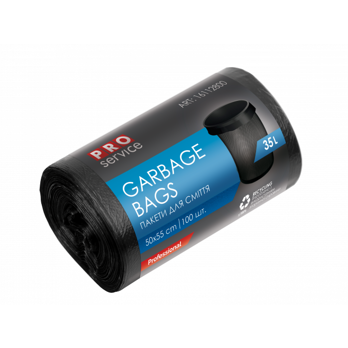 Пакети для сміття PRO SERVICE 35 л., 100 шт. (4820048483636)